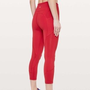 NWT - lululemon All The Right Places Crop Dark Red